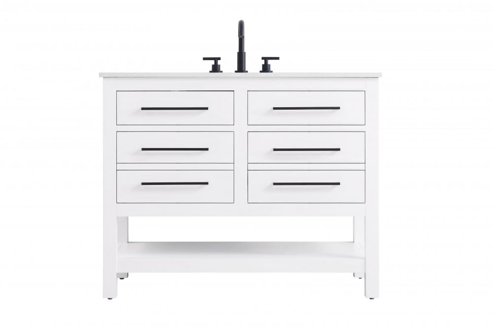 42 inch Single Bathroom Vanity in White