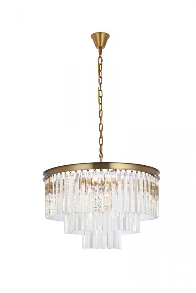 Sydney 26 Inch Round Crystal Chandelier in Satin Gold