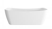 Elegant BT10467GW-WHT - 67 inch Soaking Bathtub in Glossy White with Polished White Trim