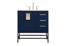 Elegant VF48832MBL - 32 Inch Single Bathroom Vanity in Blue