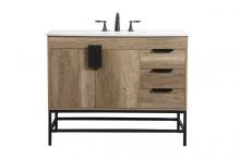 Elegant VF48842NT - 42 Inch Single Bathroom Vanity in Natural Oak