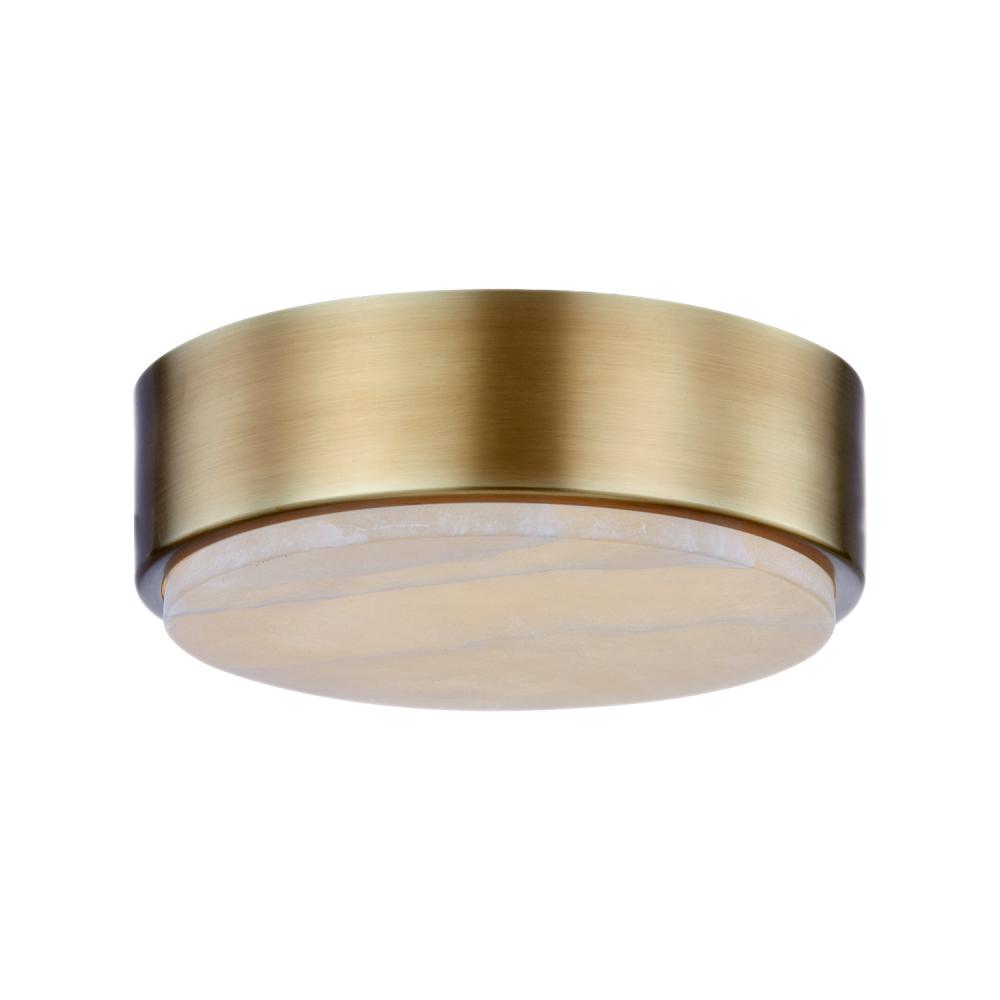 Blanco 8-in Vintage Brass/Alabaster LED Flush Mount