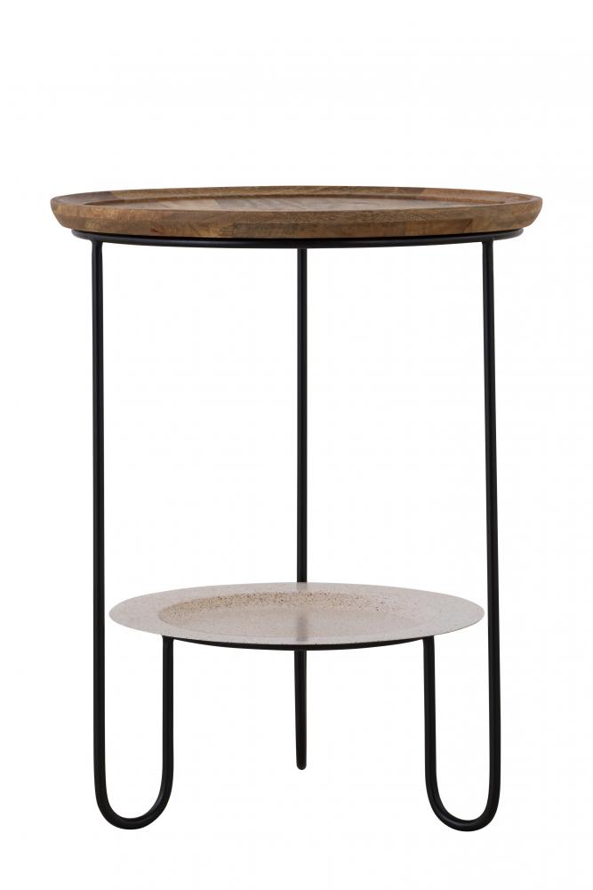 SHYLAH Black with Natural Wood Side Table