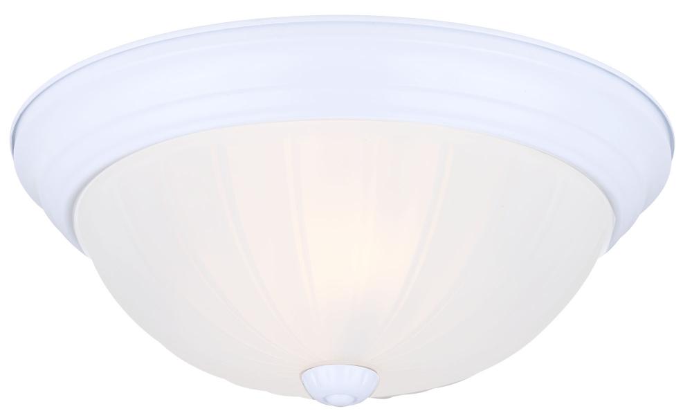 Fmount 11" 2 Bulb Flush mount Frosted Melon Glass 40W Type A