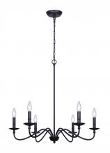 Canarm ICH691B06BK - BETTY 6 Light Chandelier