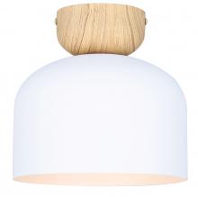 Canarm IFM1152A09WHW - CALEB 9 in. 1-Light 60-Watt Contemporary Matte White Flush Mount with Matte White  Metal Shade Shade