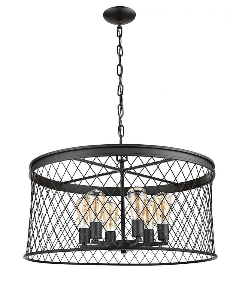 Vivio Kata 6-Light Cage Pendant - Matte Black