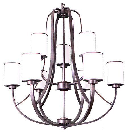 Lexington 9-Light White Glass Chandelier - RB