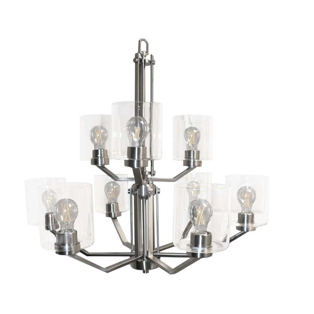 Paris 9-Light Chandelier - NK Clear Cylinder Glass