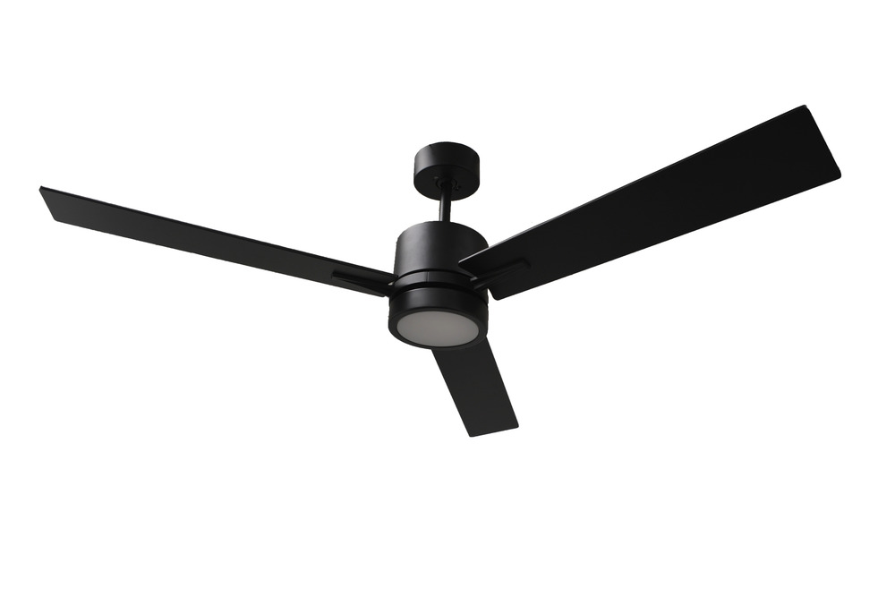 3-Blade 52" MB Fan Matte Black Blades 15W LED 3000K