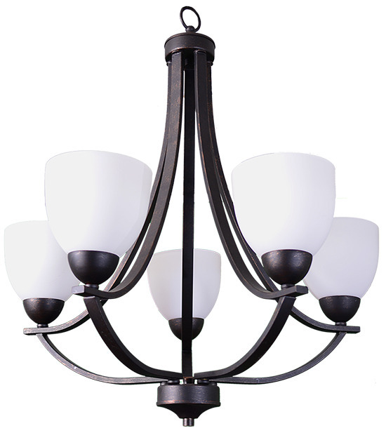 Victoria 5-Light Chandelier - RB White Glass