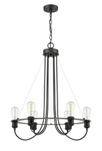 HOMEnhancements 70055 - Vivio- Laia 6-Light Chandelier- Matte Black Finish