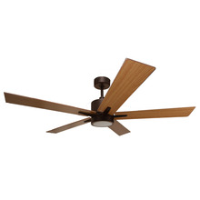 HOMEnhancements 20301 - 5-Blade 52" RB Modern Cylinder Fan Med Oak/Walnut Blades WC-6-WH Included