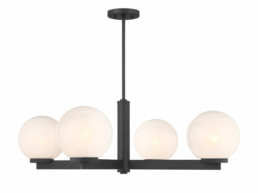 4-Light Chandelier in Matte Black