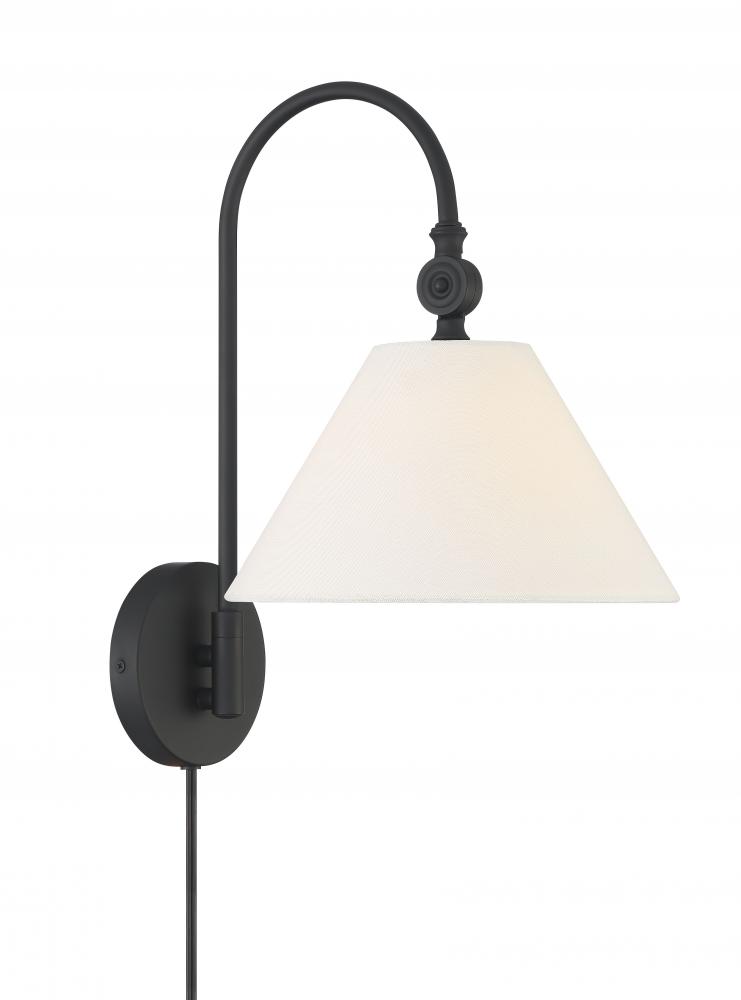 1-Light Wall Sconce in Matte Black