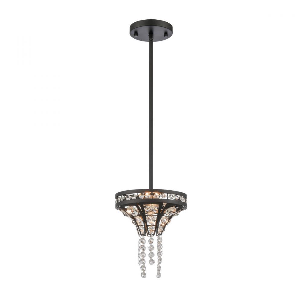 Fantania 8'' Wide 2-Light Mini Pendant - Matte Black