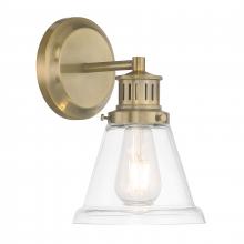 ELK Home 2401-AN-CL - Alden 10.25'' High 1-Light Sconce - Antique Brass, Clear