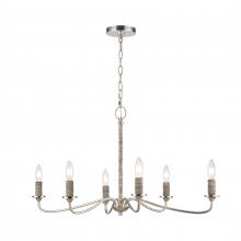 ELK Home 32482/6 - Abaca 32'' Wide 6-Light Chandelier - Polished Nickel